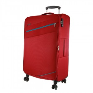 Pierre Cardin 76cm LARGE Soft Shell Suitcase Red | 738194-IMA