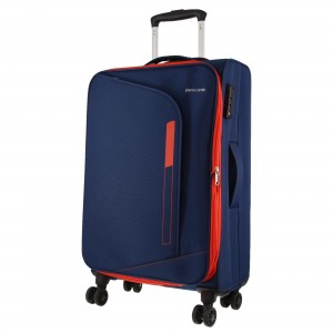 Pierre Cardin 76cm LARGE Soft Shell Suitcase Navy | 418503-NVZ