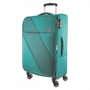 Pierre Cardin 78cm LARGE Soft Shell Suitcase Turquoise | 914206-HKA