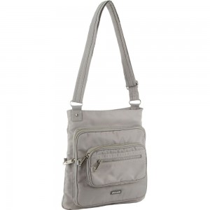 Pierre Cardin Anti-Theft Cross Body Bag Grey Brown | 749305-GKC