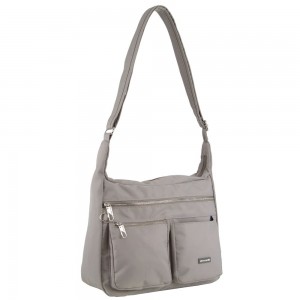 Pierre Cardin Anti-Theft Cross Body Bag Grey Brown | 827613-IAO