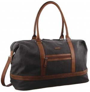 Pierre Cardin Canvas Overnight Bag Black | 248036-OJY