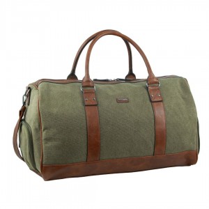 Pierre Cardin Canvas Overnight Duffle Bag Brown | 914536-SOI