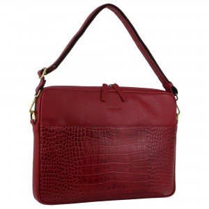 Pierre Cardin Croc-Embossed Leather Business Computer Bag Red | 389561-XDR