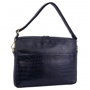 Pierre Cardin Croc-Embossed Leather Business Computer Bag Navy | 517268-JDW