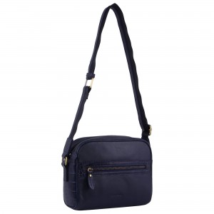 Pierre Cardin Croc-Embossed Leather Cross-Body Bag Navy | 835640-MFN