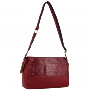 Pierre Cardin Croc-Embossed Leather Cross-Body Bag Red | 102956-HCL