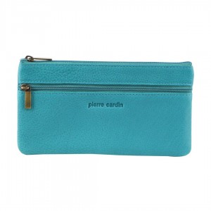 Pierre Cardin Genuine Leather Coin Purse Turquoise | 534720-GSK