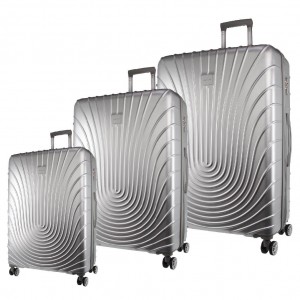 Pierre Cardin Hard Shell 3-Piece Luggage Set Silver | 903684-BON