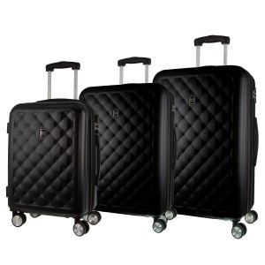 Pierre Cardin Hard Shell 3-Piece Luggage Set Black | 480136-KFY