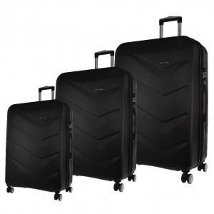 Pierre Cardin Hard Shell 3-Piece Luggage Set Black | 673029-RSG