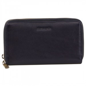 Pierre Cardin Italian Leather Double Zip Wallet Indigo | 370958-JAC