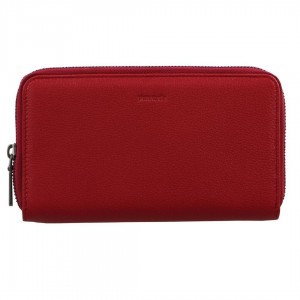 Pierre Cardin Italian Leather Double Zip Wallet Red | 495216-IMO