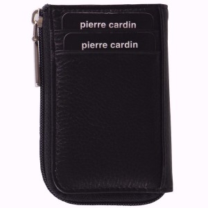 Pierre Cardin Italian Leather Key + Credit Card Holder Black | 734612-GWY