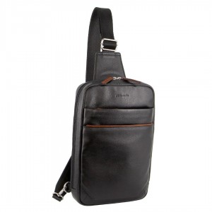 Pierre Cardin Leather 3-Way Sling Bag Black | 753204-QAG