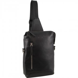 Pierre Cardin Leather 3-Way Sling Bag Black | 764589-RDY