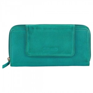 Pierre Cardin Leather Bi-Fold Tab Wallet Turquoise | 072658-DQS