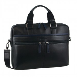 Pierre Cardin Leather Business Computer Bag Navy | 740812-KYF