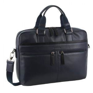 Pierre Cardin Leather Business Computer Bag Black | 893476-MOS