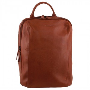 Pierre Cardin Leather Business Laptop Backpack Brown | 547812-WLV