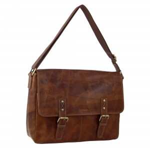 Pierre Cardin Leather Business Satchel Brown | 234916-FPA