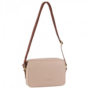 Pierre Cardin Leather Classic Square Crossbody Bag Beige | 840329-GNH