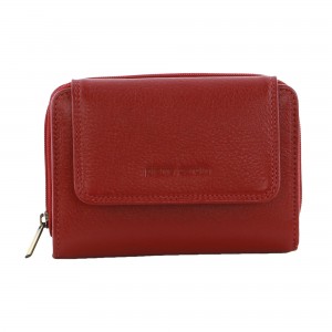 Pierre Cardin Leather Compact Bi-Fold Tab Wallet Red | 512936-PLB