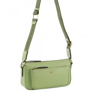 Pierre Cardin Leather Cross-Body Bag Jade | 815304-ISY