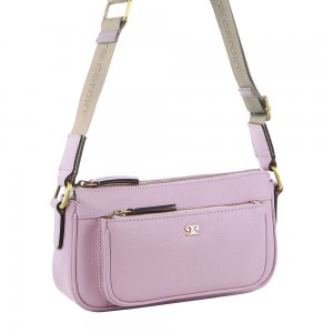 Pierre Cardin Leather Cross-Body Bag Pink | 842067-RZD