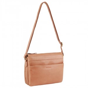 Pierre Cardin Leather Crossbody Bag Apricot | 546318-ZEC