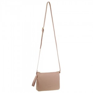 Pierre Cardin Leather Crossbody Bag Beige | 721980-RQT