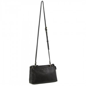 Pierre Cardin Leather Crossbody Bag Black | 780963-TNA