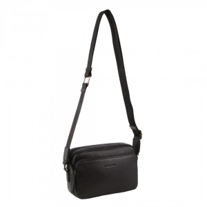 Pierre Cardin Leather Crossbody Bag Black | 810273-QLU