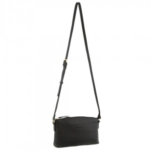 Pierre Cardin Leather Crossbody Bag Black | 619358-YZE