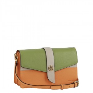 Pierre Cardin Leather Crossbody Clutch Bag Apricot | 902145-XTD