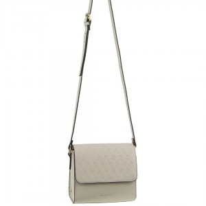 Pierre Cardin Leather Diamond Embossed Cross-Body Bag Beige | 736280-GRZ