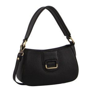 Pierre Cardin Leather Flap Over Bag Black | 176843-WFG