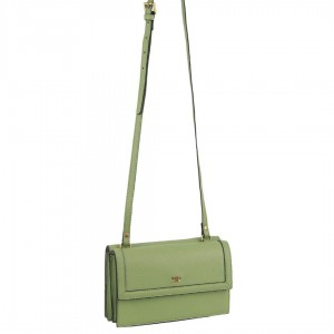 Pierre Cardin Leather Flap Over Cross-Body Bag Jade | 680372-UQW