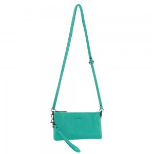 Pierre Cardin Leather Multiway Cross-Body Bag Turquoise | 073952-VEL