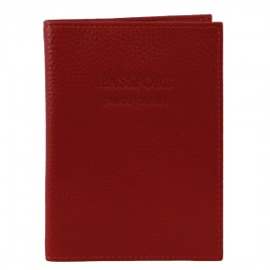 Pierre Cardin Leather Passport Wallet Cover Red | 386509-YSJ