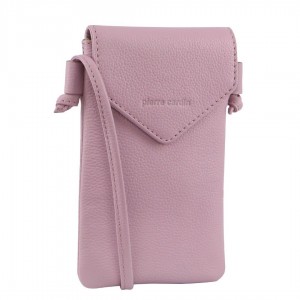 Pierre Cardin Leather Phone Bag Pink | 684027-ZTJ