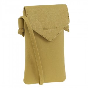 Pierre Cardin Leather Phone Bag Yellow | 167042-WDI