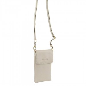 Pierre Cardin Leather Phone Cross-Body Bag Beige | 794103-WSV