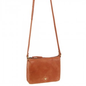 Pierre Cardin Leather Sleek Crossbody Bag Apricot | 843729-GOK