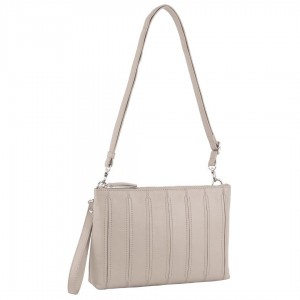 Pierre Cardin Leather Stitch-design Cross-body Bag Beige | 894375-HOP