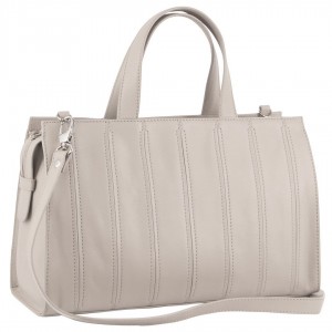 Pierre Cardin Leather Stitch-design Tote Bag Beige | 239145-RCH