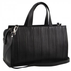 Pierre Cardin Leather Stitch-design Tote Bag Black | 310967-QRP