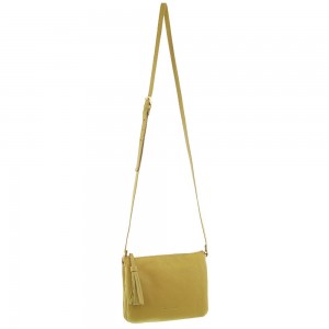 Pierre Cardin Leather Tassel Crossbody Bag Yellow | 875914-VQB