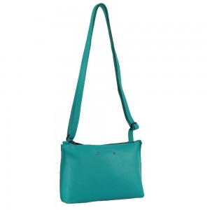 Pierre Cardin Leather Trendy Cross-Body Bag Turquoise | 725649-XKU