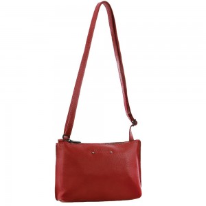 Pierre Cardin Leather Trendy Cross-Body Bag Red | 604789-SOT